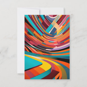 Abstract Modern Colourful Bright Pattern Bold Urba Thank You Card