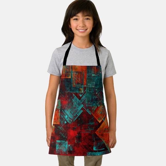 Abstract Modern Colourful Cool Artistic Pattern Apron (Insitu)