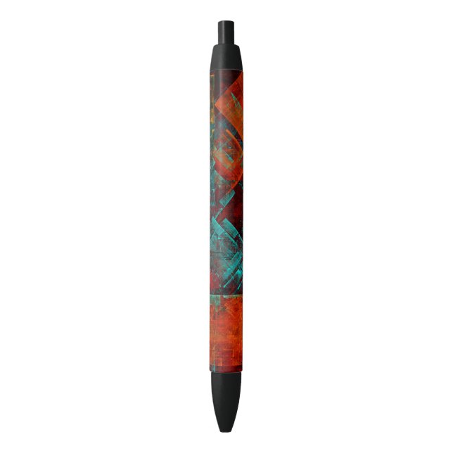 Abstract Modern Colourful Cool Artistic Pattern Black Ink Pen (Front Vertical)