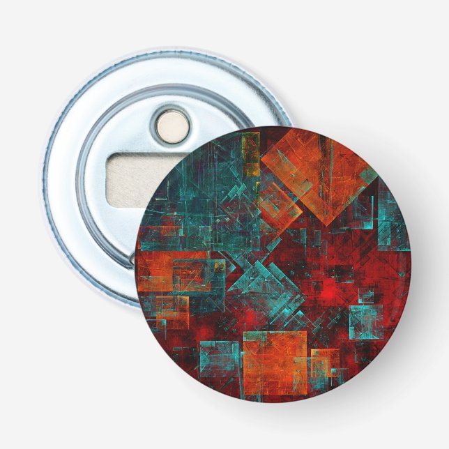 Abstract Modern Colourful Cool Artistic Pattern Bottle Opener (Front)