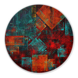Abstract Modern Colourful Cool Artistic Pattern Ceramic Knob
