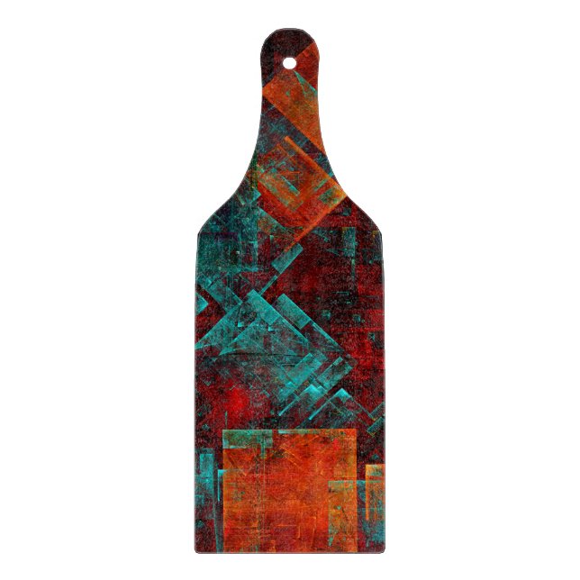 Abstract Modern Colourful Cool Artistic Pattern Cutting Board (Front)