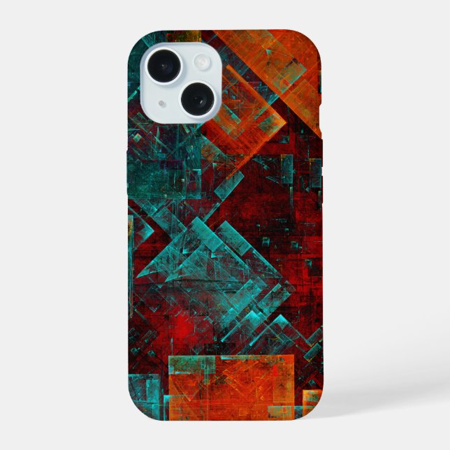 Abstract Modern Colourful Cool Artistic Pattern iPhone 15 Case (Back)