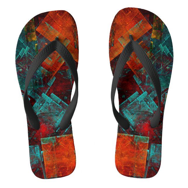 Abstract Modern Colourful Cool Artistic Pattern Jandals (Footbed)