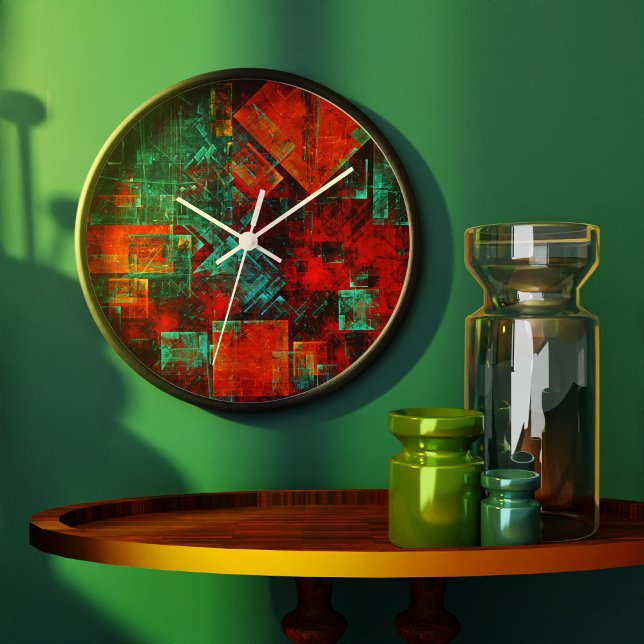 Abstract Modern Colourful Cool Artistic Pattern Large Clock (Abstract Modern Colourful Cool Artistic Pattern Clock)