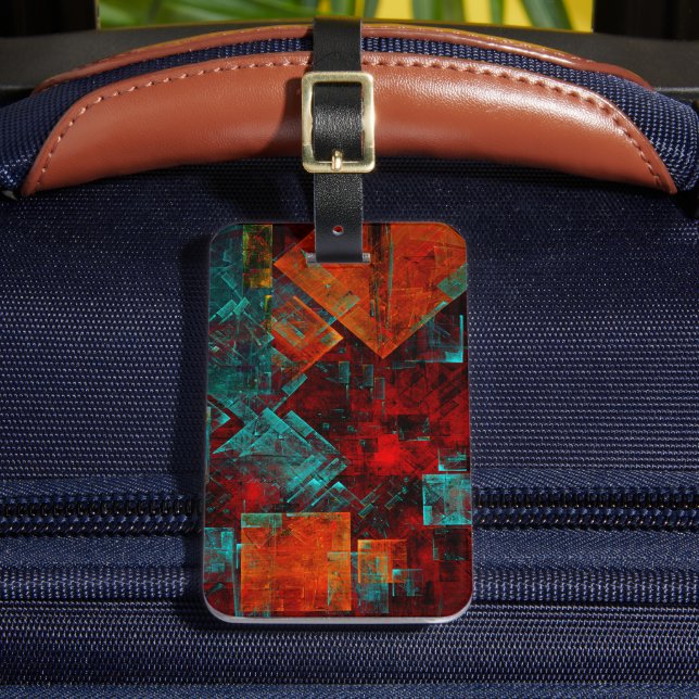 Abstract Modern Colourful Cool Artistic Pattern Luggage Tag (Front Insitu 2)