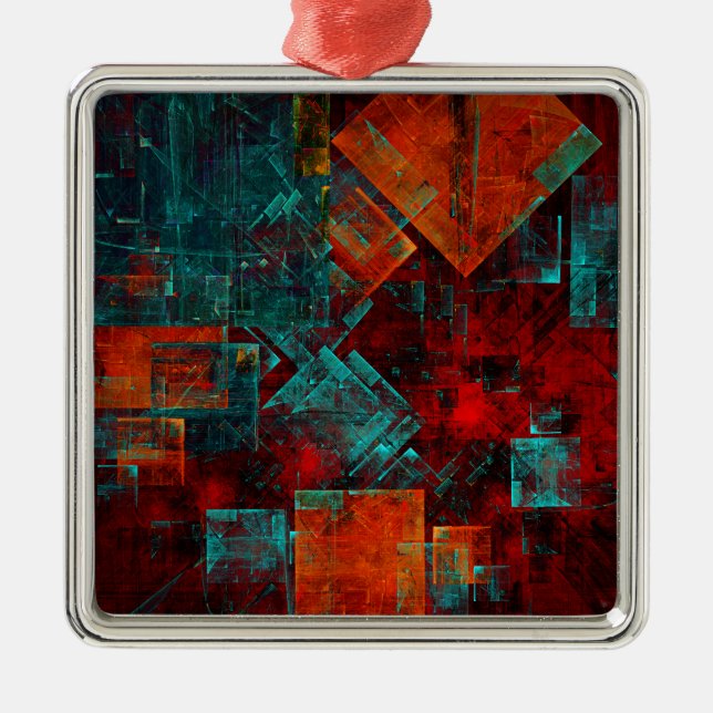 Abstract Modern Colourful Cool Artistic Pattern Metal Tree Decoration (Front)