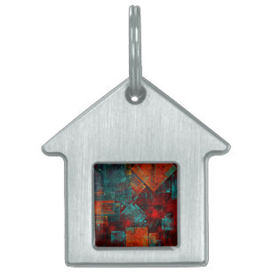 Abstract Modern Colourful Cool Artistic Pattern Pet ID Tag