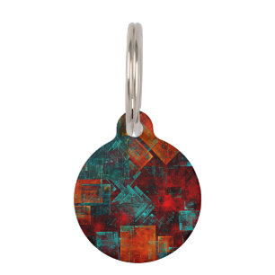 Abstract Modern Colourful Cool Artistic Pattern Pet Tag