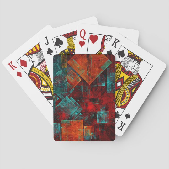 Abstract Modern Colourful Cool Artistic Pattern Playing Cards (Back)