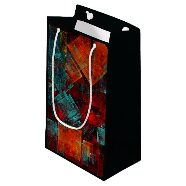 Abstract Modern Colourful Cool Artistic Pattern Small Gift Bag (Front Angled)