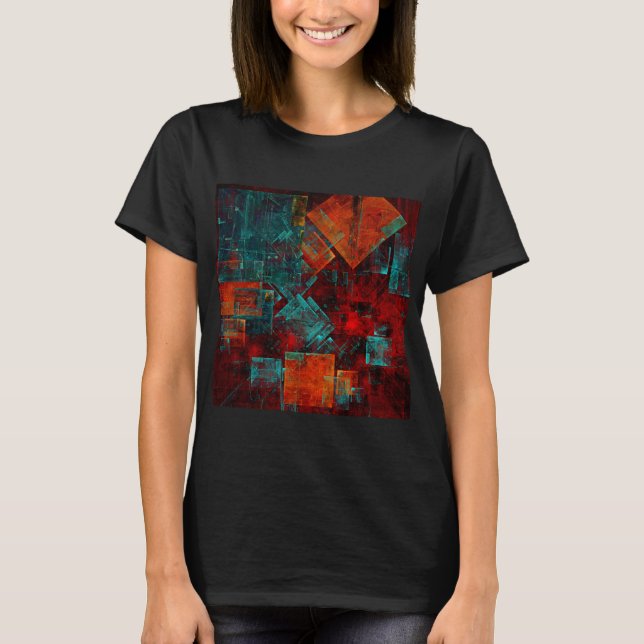 Abstract Modern Colourful Cool Artistic Pattern T-Shirt (Front)