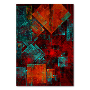 Abstract Modern Colourful Cool Artistic Pattern Table Number