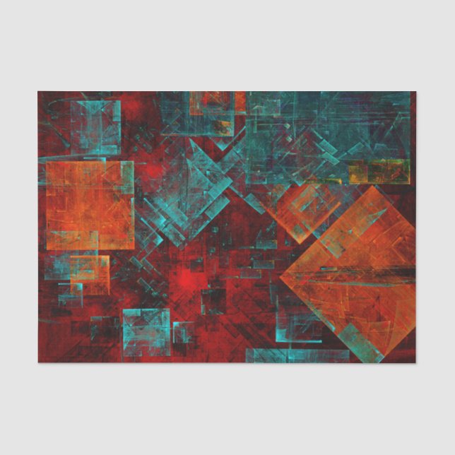 Abstract Modern Colourful Cool Artistic Pattern Tissue Paper (Front)