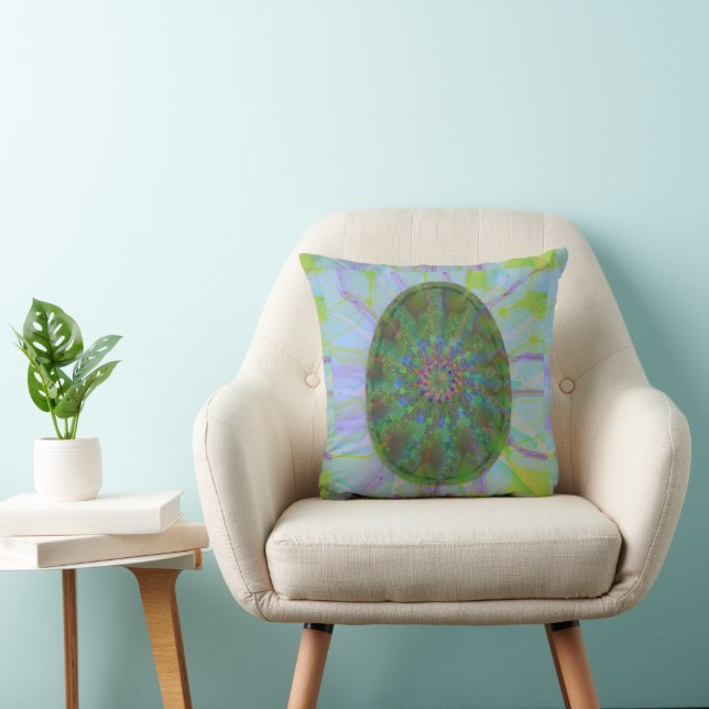 Abstract Modern Colourful Egg Elegant Pastel Blue Cushion (Chair)