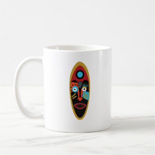 Abstract modern colourful face coffee mug