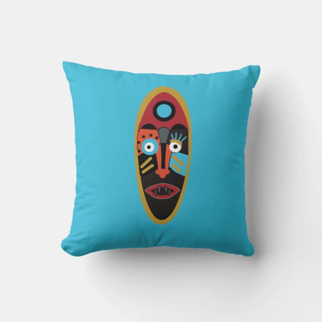 Abstract modern colourful face cushion (Front)