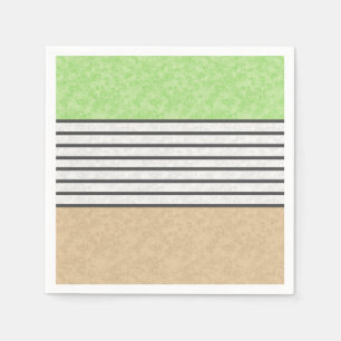 Abstract modern colours beige mint green white bla napkin