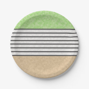 Abstract modern colours beige mint green white bla paper plate