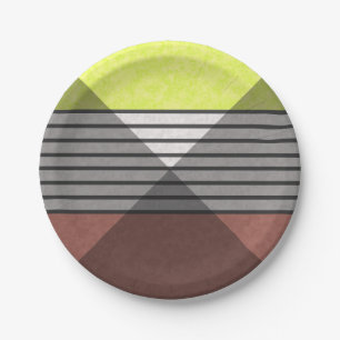 Abstract modern colours brown yellow lemon white b paper plate