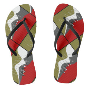 Abstract, Modern, Creative, Applique Flip Flops