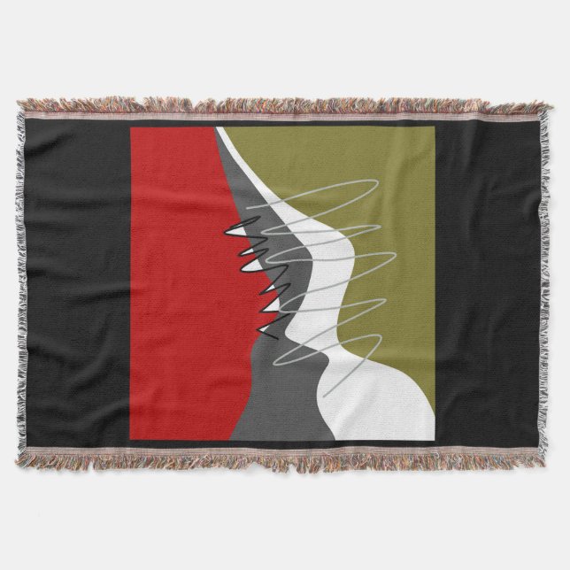 Abstract, Modern, Creative, Applique Throw Pillow Blanket (Front)