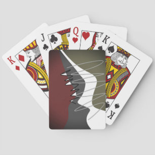Abstract, Modern, Creative, Applique Throw Pillow Playing Cards