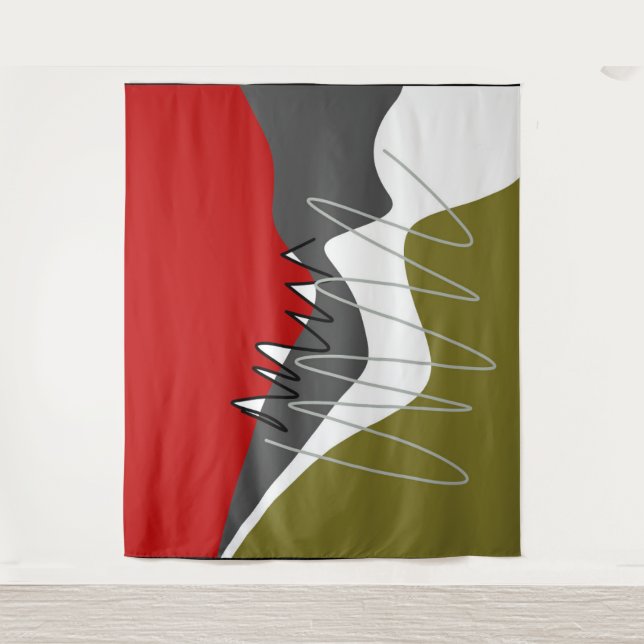 Abstract, Modern, Creative, Applique Throw Pillow Tapestry (Front)