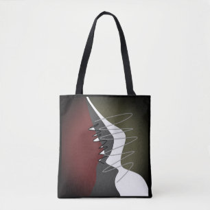 Abstract, Modern, Creative, Applique Throw Pillow Tote Bag