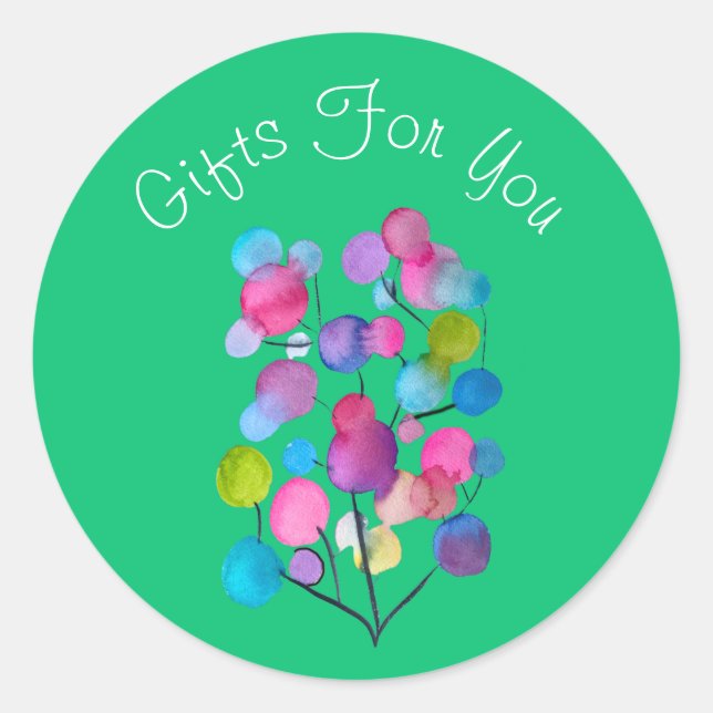 Abstract modern design Gift business branding Classic Round Sticker (Front)