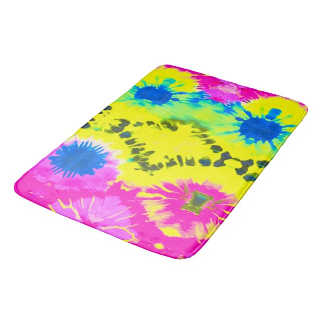 ABSTRACT MODERN DESIGN TIE-DYE  BATH MAT (Angled)