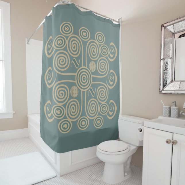 Abstract modern elegant pattern shower curtain (In Situ)