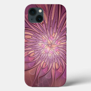 Abstract Modern Floral Fractal Art Berry Colours iPhone 13 Case