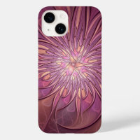 Abstract Modern Floral Fractal Art Berry Colours
