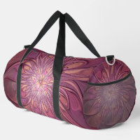 Abstract Modern Floral Fractal Art Berry Colours