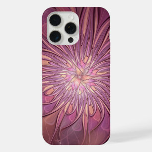 Abstract Modern Floral Fractal Art Berry Colours iPhone 15 Pro Max Case