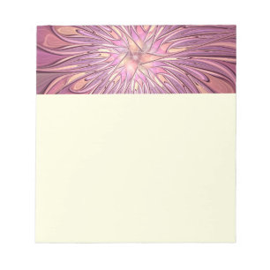 Abstract Modern Floral Fractal Art Berry Colours Notepad