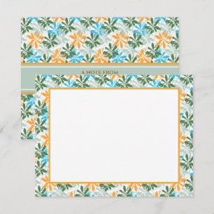 Abstract Modern Floral I Colourful Blue and Orange Card