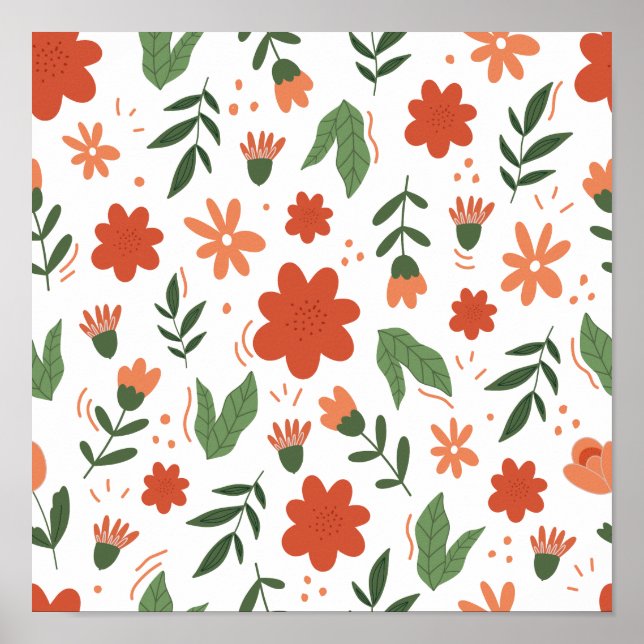 Abstract Modern Floral Poster (Front)