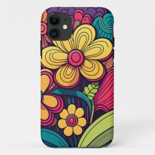Abstract modern flower doodle  Case-Mate iPhone case