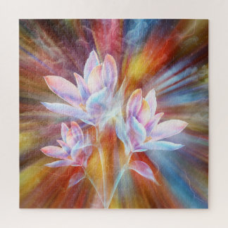 Abstract Modern Flowers artwork Jigsaw Puzzle