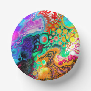  Abstract Modern Fluid Art     Paper Plate