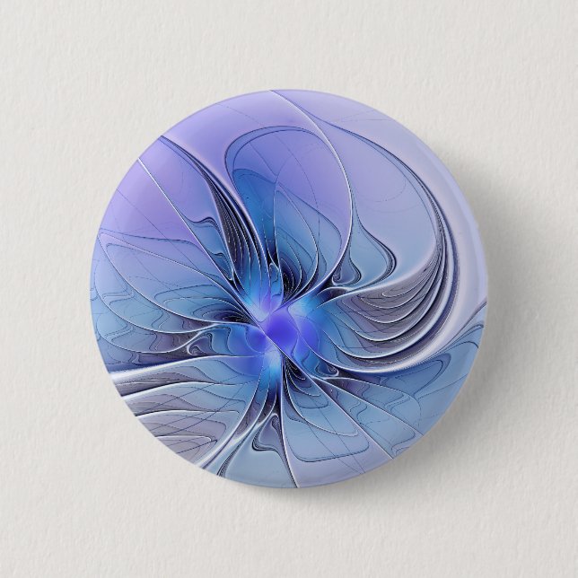 Abstract Modern Fractal Art Lavender Blue 6 Cm Round Badge (Front)