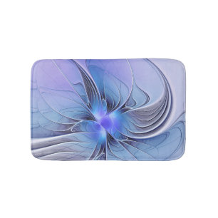 Abstract Modern Fractal Art Lavender Blue Bath Mat