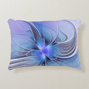 Abstract Modern Fractal Art Lavender Blue Decorative Cushion