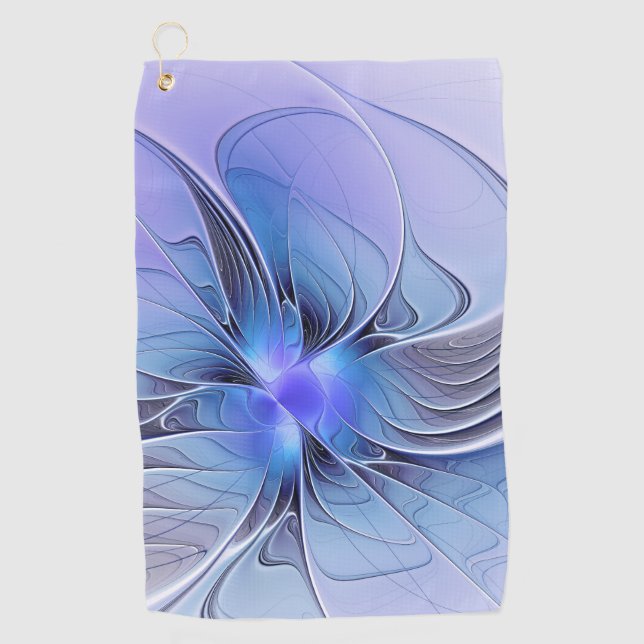 Abstract Modern Fractal Art Lavender Blue Golf Towel (Front)