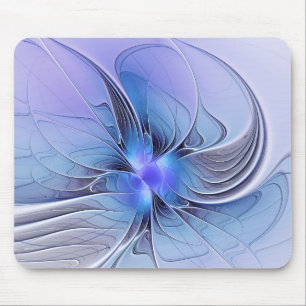Abstract Modern Fractal Art Lavender Blue Mouse Pad
