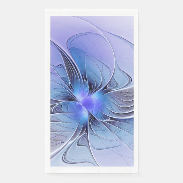 Abstract Modern Fractal Art Lavender Blue Napkin (Front)