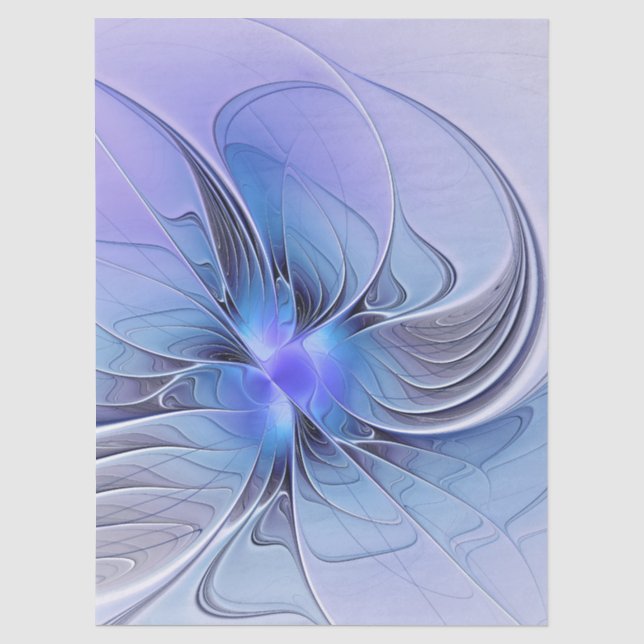 Abstract Modern Fractal Art Lavender Blue Tissue Paper (Front)