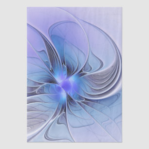 Abstract Modern Fractal Art Lavender Blue Tissue Paper